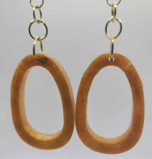 Handcrafted Resin Oval Earrings - Unique Handmade Earrings