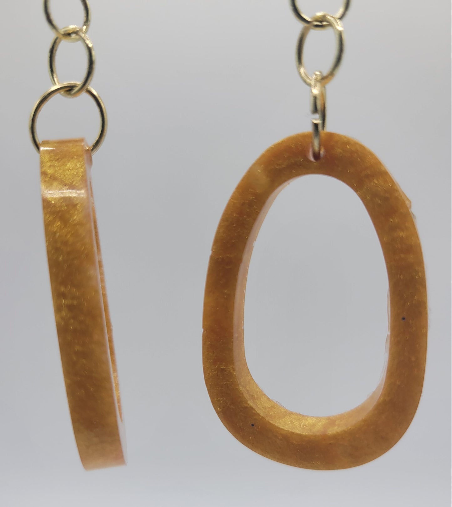 Handcrafted Resin Oval Earrings - Unique Handmade Earrings