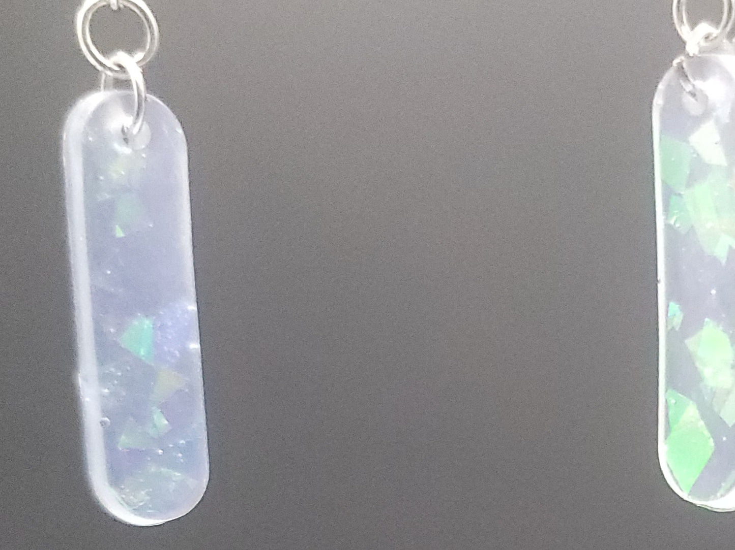 Handmade Resin Dangle Earrings - Unique Opalescent Charms
