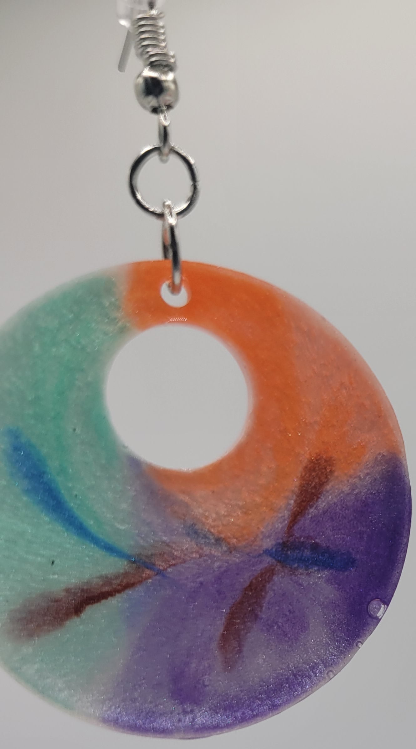 Handmade Resin Circle Earrings - One-of-a-Kind Colors