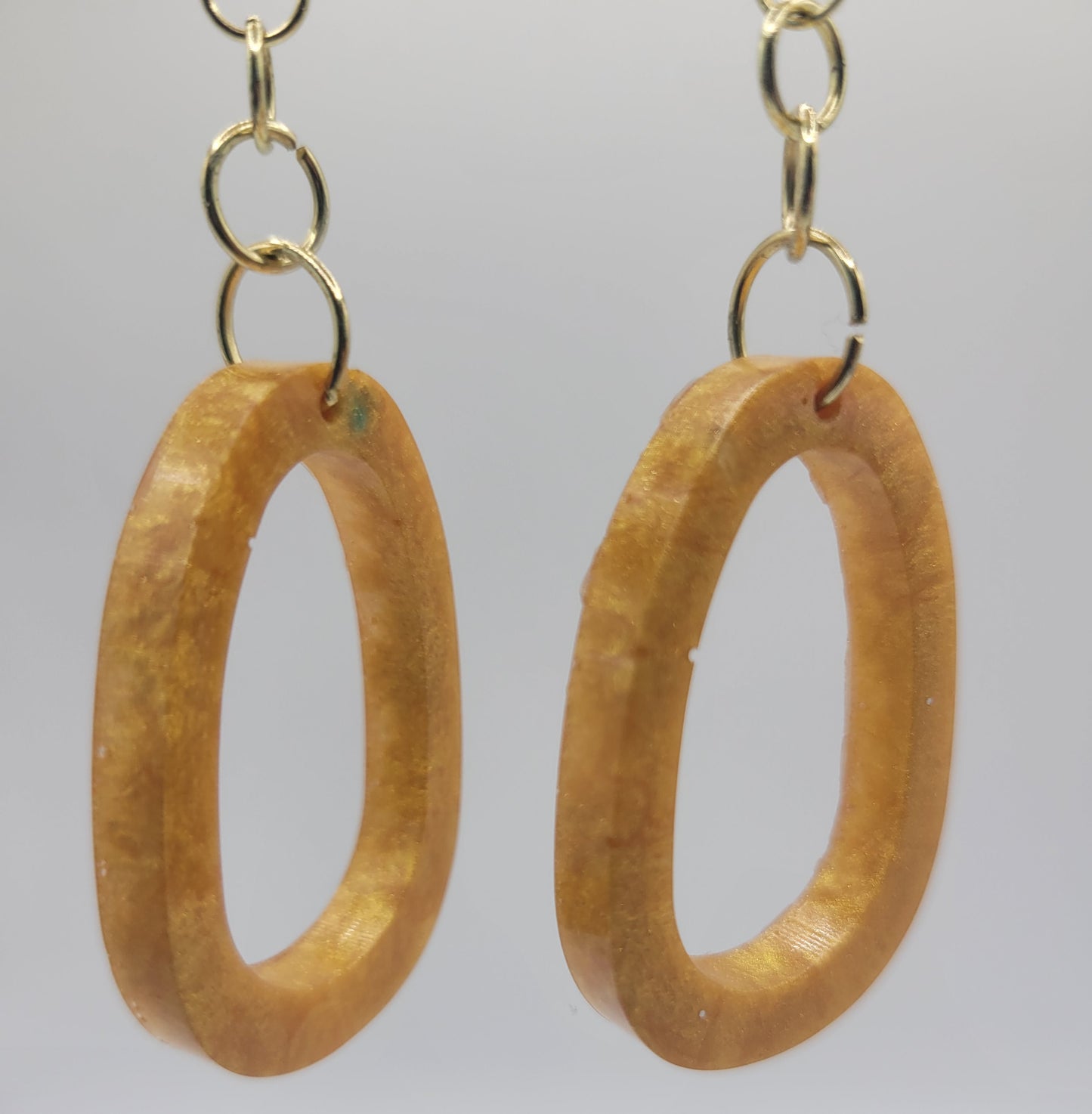Handcrafted Resin Oval Earrings - Unique Handmade Earrings
