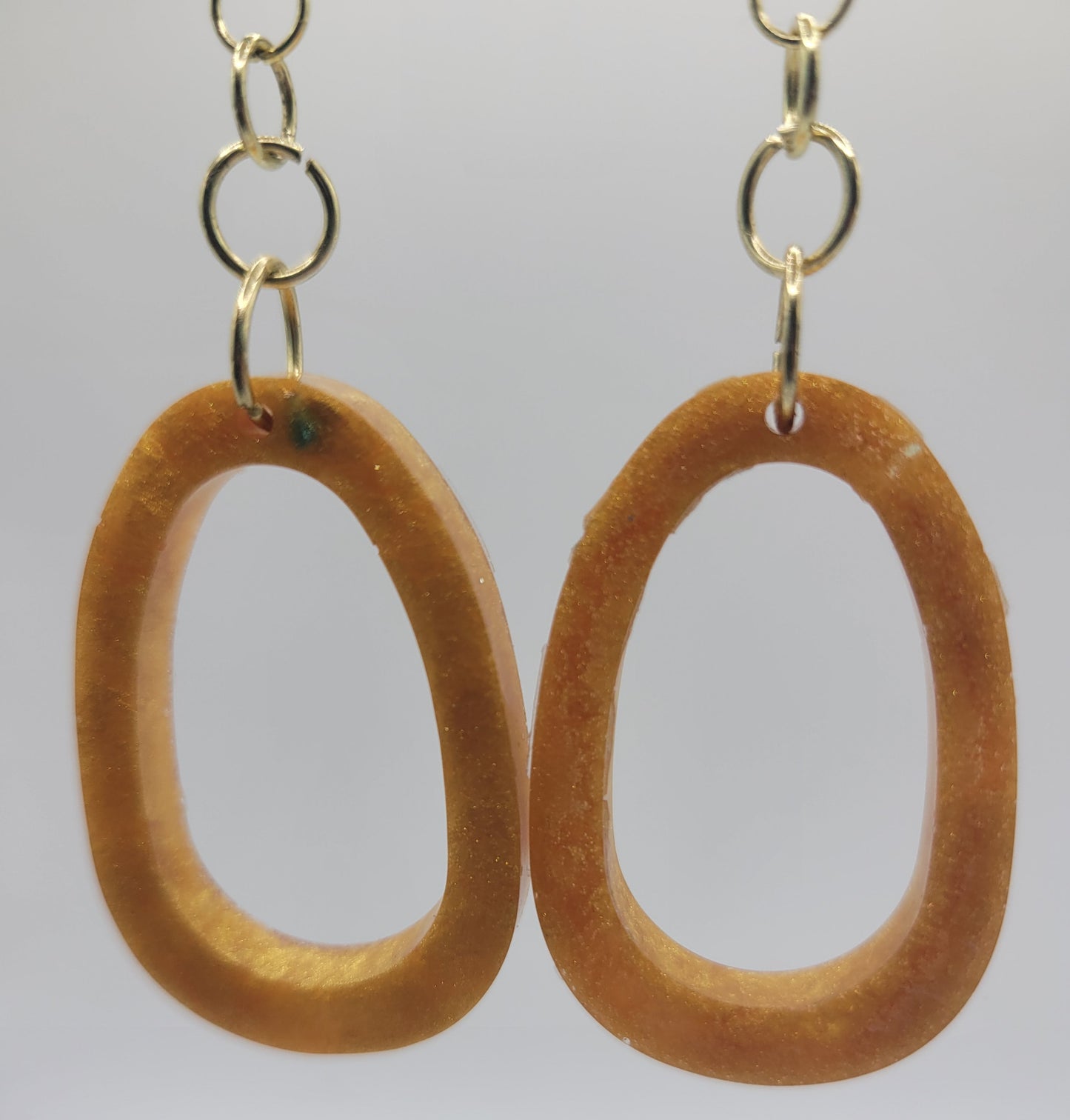 Handcrafted Resin Oval Earrings - Unique Handmade Earrings