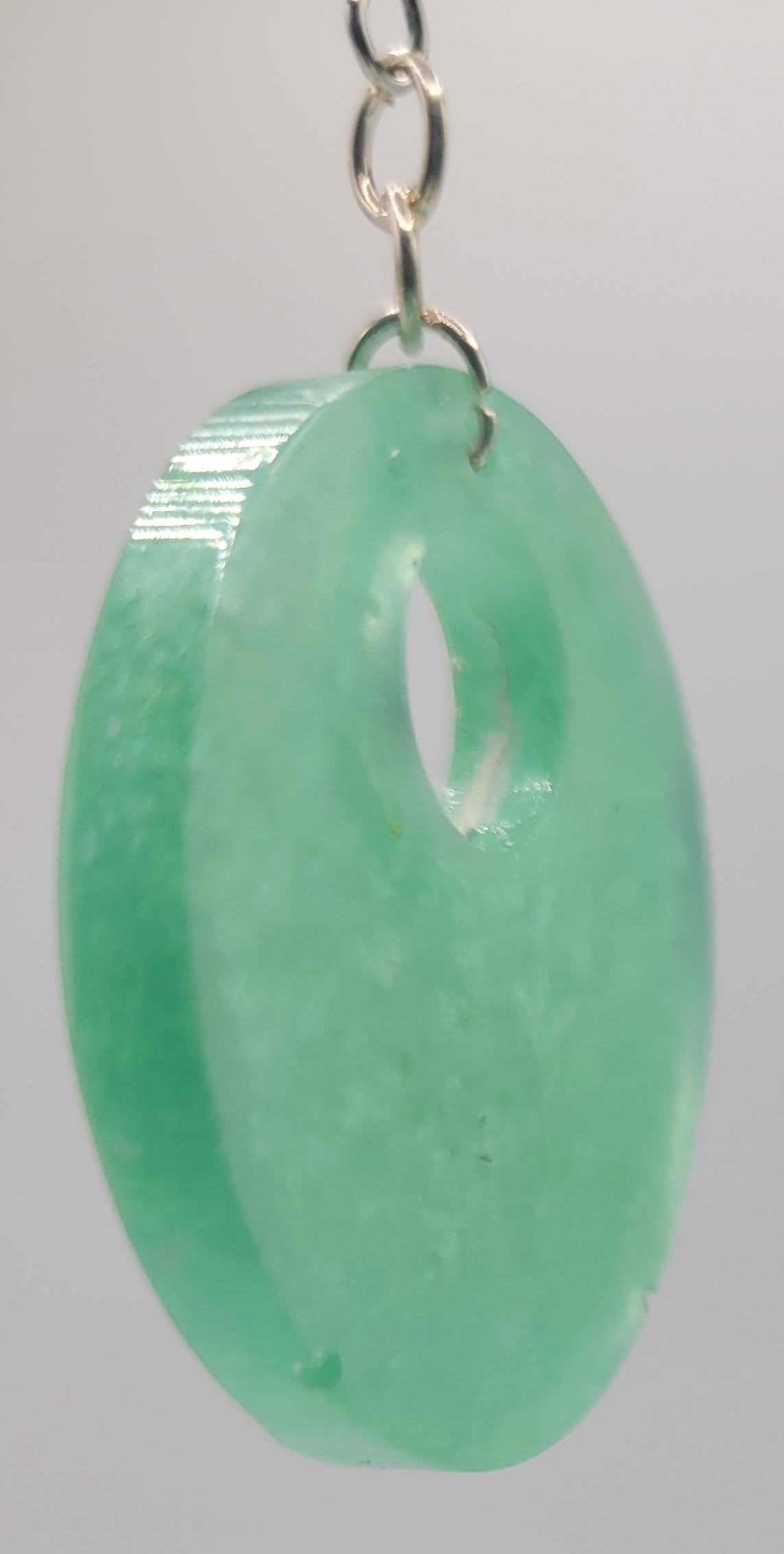 Handmade Mint Green Resin Circle Earrings - Unique Handcrafted Jewelry