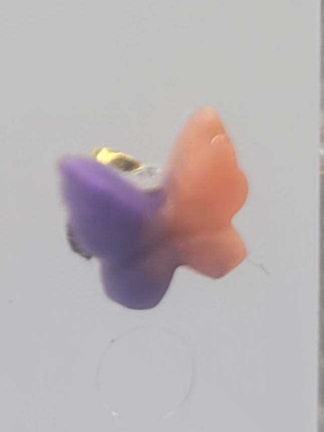 Handmade Resin Butterfly Stud Earrings - Unique Pair