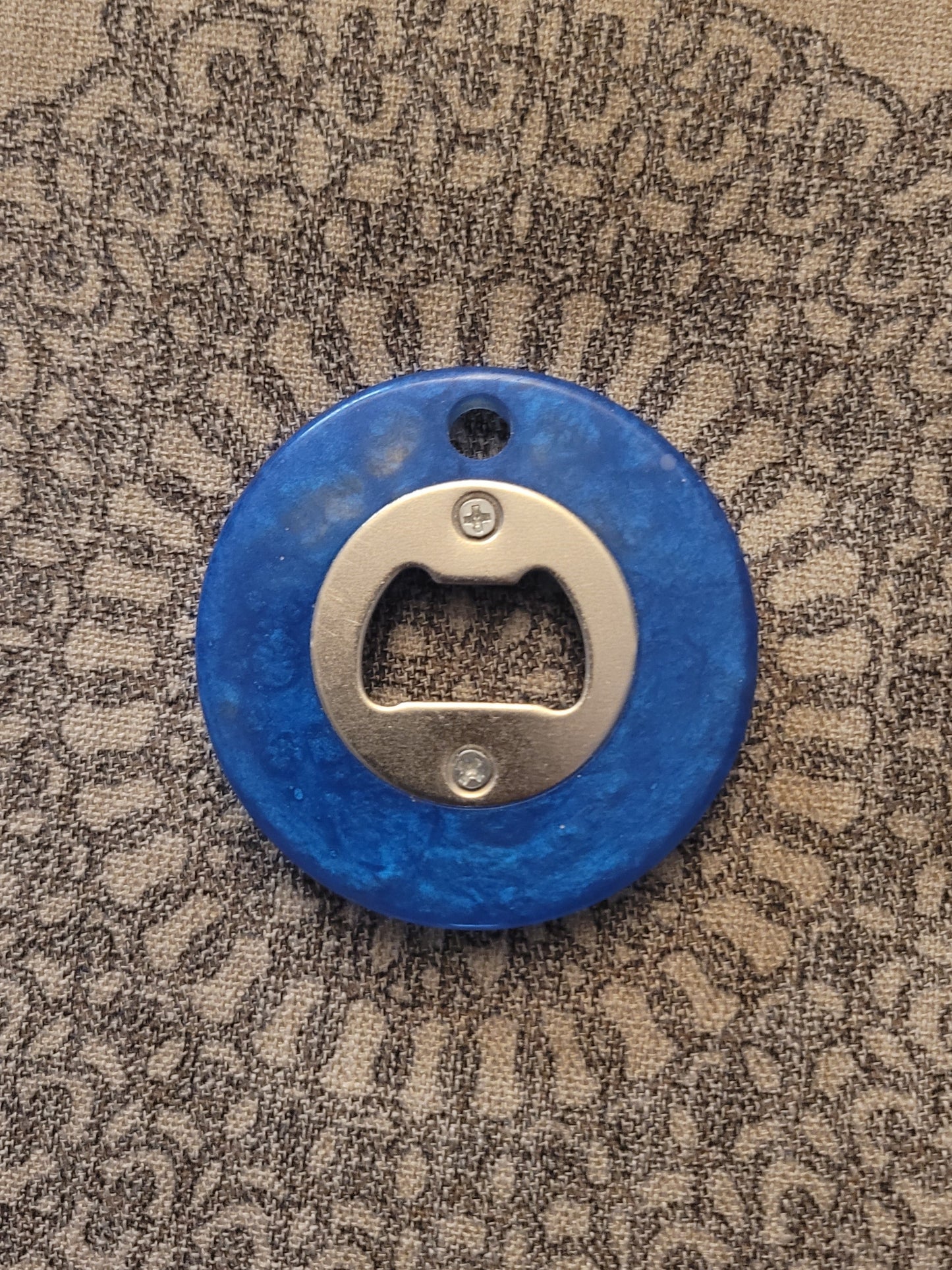 Handcrafted Blue Resin Bottle Opener - Unique Artisan Craft