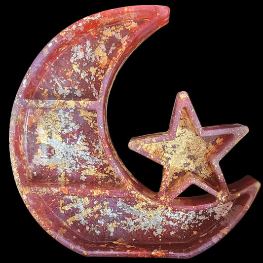 Handcrafted Moon & Star Trinket Shelf - Unique