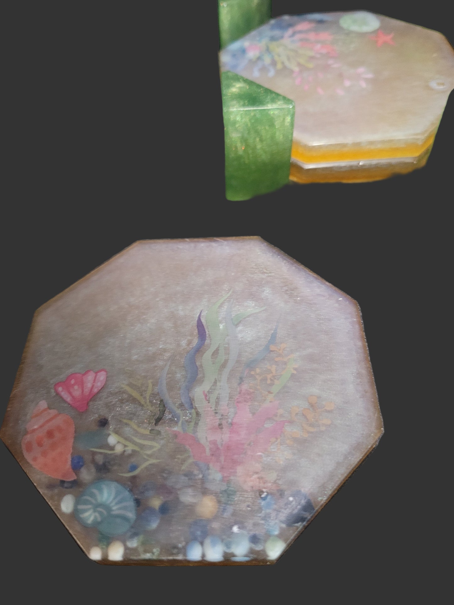 Handcrafted Unique Beverage Coasters with Caddie - Ocean Delight Collection