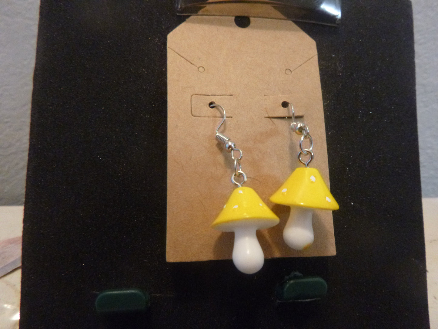 Yellow Mushroom Earrings